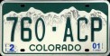 Nummernschilder / Kfz-Kennzeichen USA 2000 2000er Colorado CO