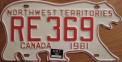 Nummernschilder / Kfz-Kennzeichen Kanada 1981 1980er Northwest Territories