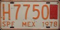 Nummernschilder / Kfz-Kennzeichen Mexiko 1978 1970er