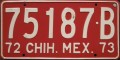 Nummernschilder / Kfz-Kennzeichen Mexiko 1972 1970er Chihuahua