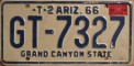 Nummernschilder / Kfz-Kennzeichen USA 1966 1960er Arizona AZ