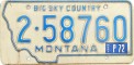 Nummernschilder / Kfz-Kennzeichen USA 1972 1970er Montana MT