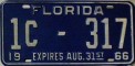 Nummernschilder / Kfz-Kennzeichen USA 1966 1960er Florida FL