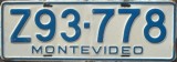 Nummernschilder / Kfz-Kennzeichen Uruguay 1992 1990er Montevideo