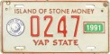 Nummernschilder / Kfz-Kennzeichen Mikronesien, Föd. Staat. 1989 1980er Yap FSM