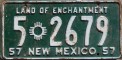 Nummernschilder / Kfz-Kennzeichen USA 1957 1950er New Mexico NM