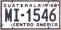 Nummernschilder / Kfz-Kennzeichen Guatemala 1968 1960er