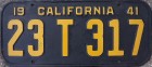 Nummernschilder / Kfz-Kennzeichen USA 1941 1940er California CA