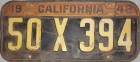 Nummernschilder / Kfz-Kennzeichen USA 1941 1940er California CA