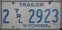 Nummernschilder / Kfz-Kennzeichen USA 1975 1970er Wyoming WY