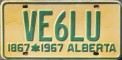 Nummernschilder / Kfz-Kennzeichen Kanada 1967 1960er Alberta
