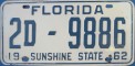 Nummernschilder / Kfz-Kennzeichen USA 1962 1960er Florida FL