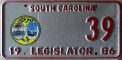 Nummernschilder / Kfz-Kennzeichen USA 1986 1980er South Carolina SC