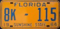 Nummernschilder / Kfz-Kennzeichen USA 1964 1960er Florida FL