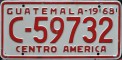 Nummernschilder / Kfz-Kennzeichen Guatemala 1968 1960er