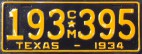 Nummernschilder / Kfz-Kennzeichen USA 1934 1930er Texas TX