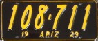 Nummernschilder / Kfz-Kennzeichen USA 1929 1920er Arizona AZ