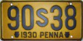 Nummernschilder / Kfz-Kennzeichen USA 1930 1930er Pennsylvania PA