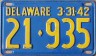 Nummernschilder / Kfz-Kennzeichen USA 1941 1940er Delaware DE