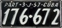 Nummernschilder / Kfz-Kennzeichen Kuba 1957 1950er
