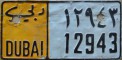 Nummernschilder / Kfz-Kennzeichen Vereinigte Arabische Emirate 1983 1980er Dubai