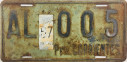 Nummernschilder / Kfz-Kennzeichen Argentinien 1957 1950er Corrientes