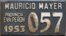Nummernschilder / Kfz-Kennzeichen Argentinien 1953 1950er La Pampa, (1952-55 Eva Peron)