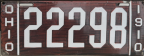 Nummernschilder / Kfz-Kennzeichen USA 1910 1910er Ohio OH