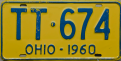 Nummernschilder / Kfz-Kennzeichen USA 1960 1960er Ohio OH
