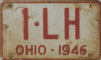 Nummernschilder / Kfz-Kennzeichen USA 1946 1940er Ohio OH
