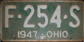 Nummernschilder / Kfz-Kennzeichen USA 1947 1940er Ohio OH