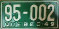 Nummernschilder / Kfz-Kennzeichen Kanada 1949 1940er Quebec
