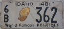 Nummernschilder / Kfz-Kennzeichen USA 1948 1940er Idaho ID