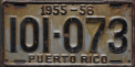 Nummernschilder / Kfz-Kennzeichen Puerto Rico 1955 1950er