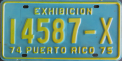 Nummernschilder / Kfz-Kennzeichen Puerto Rico 1974 1970er Dlr
