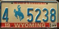 Nummernschilder / Kfz-Kennzeichen USA 1976 1970er Wyoming WY