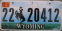 Nummernschilder / Kfz-Kennzeichen USA 2009 2000er Wyoming WY