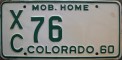 Nummernschilder / Kfz-Kennzeichen USA 1960 1960er Colorado CO