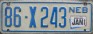 Nummernschilder / Kfz-Kennzeichen USA 1998 1990er Nebraska NE