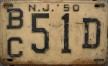 Nummernschilder / Kfz-Kennzeichen USA 1950 1950er New Jersey NJ